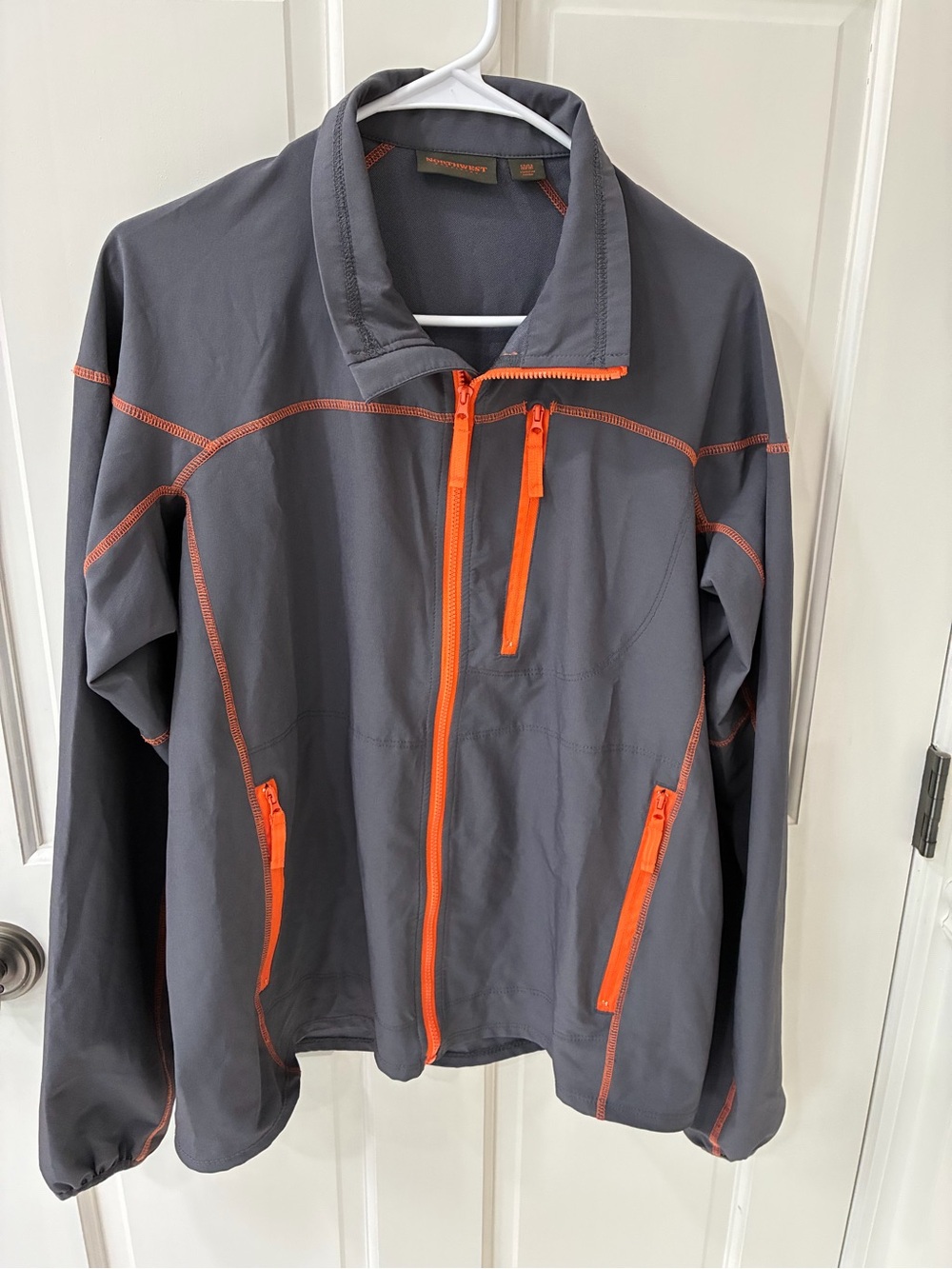 Northwest Territory Gray Softshell Jacket with Orange Accents